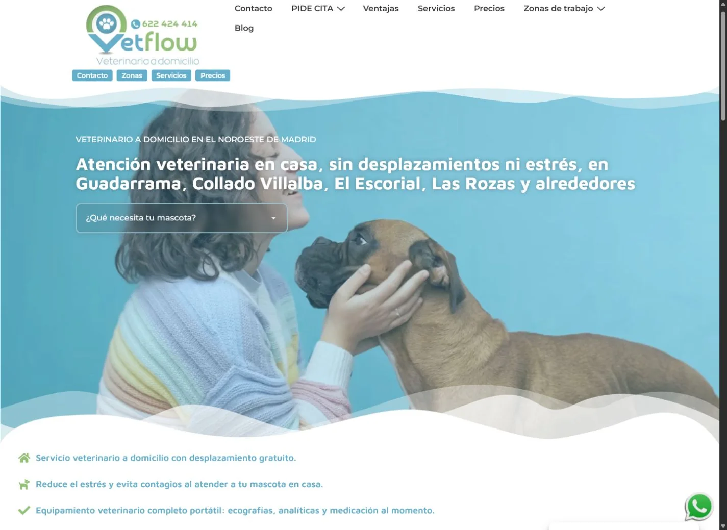 Portada de la web de VetFlow